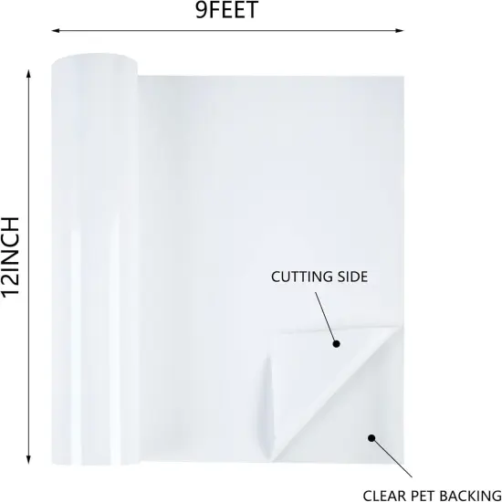 White Heat Transfer Vinyl - 12" x 9ft HTV Rolls {2}