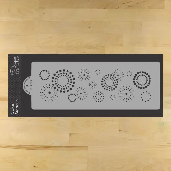 Starburst Cake Stencil Side | C753 by Designer Stencils | Cake Decorating Tools | Baking Stencils for Royal Icing, Airbrush, Dusting Powder | Reusable Plastic Food Grade Stencil for Cakes | Easy to Use & Clean Cake Stencil {1}
