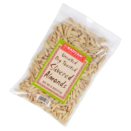 Slivered Almonds Dry Toasted Unsalted 8 Oz {3}
