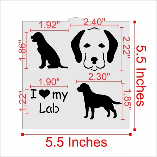 I Love My Lab Cookie & Craft Stencil | CM016 by Designer Stencils | Cookie Decorating Tools | Baking Stencils for Royal Icing, Airbrush, Dusting Powder | Craft Stencils for Canvas, Paper, Wood | Reusable Food Grade Stencil {2}