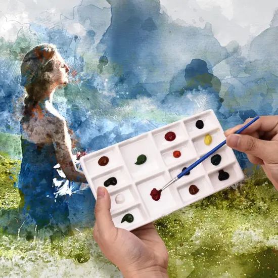 Art Paint Tray Palette, Plastic Pallet for Adults & Kids for Painting, DIY Craft {5}