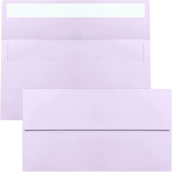 50 Pack Light Purple #10 Business Envelopes, Standard Envelopes Self Seal, 4 1/8 x 9 1/2 Inch Letter Size Business Mailing Envelopes for Checks Invoices Statements Baby Shower Wedding Birthday {1}