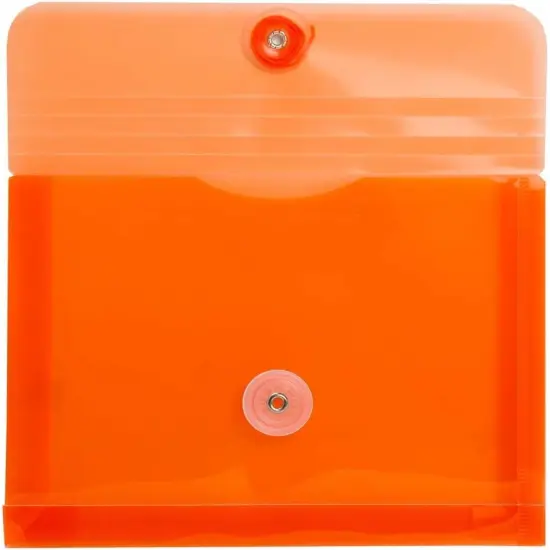 Plastic Envelopes with Button & String Tie Closure - Index Size - 5 1/2 x 7 1/2 - Assorted Colors - 6/Pack {3}