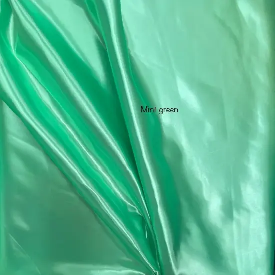 1 Yard Mint Bridal Satin Fabric 58/60 Inch Wide Smooth Shiny Textile for Curtains, Dresses & Backdrops {2}
