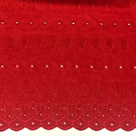 1 Yard Cherry Medium Eyelet Fabric with Soft Feel and Double Border 41/42 Inches Wide {1}