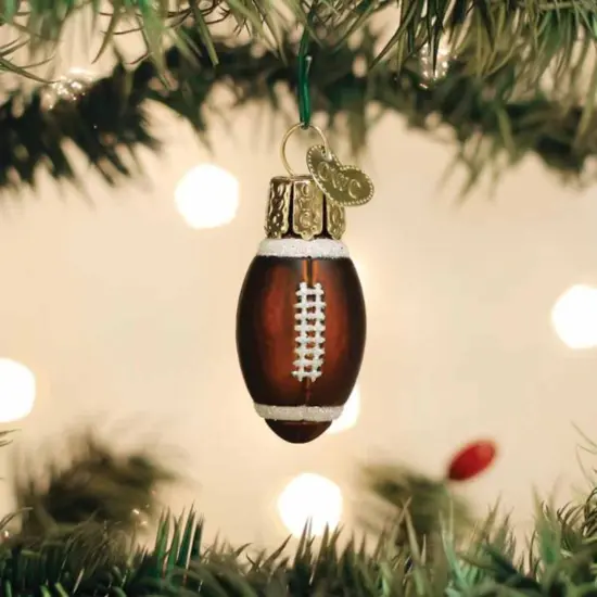 Old World Christmas 1.75 In Mini Football Christmas Tree Ornament , Gumdrops Collection Sports Tackle Brown {3}