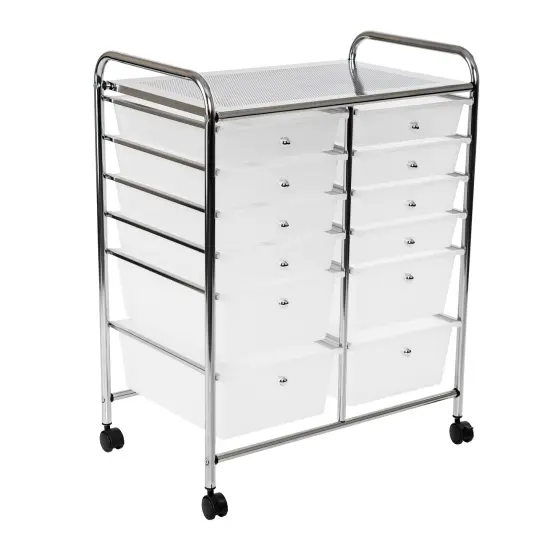 Seville Classics 12-Drawer Rolling Organizer Cart, 25.2" W x 15.2" D x 31.7" H {1}