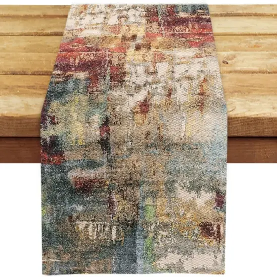 Abstract Rust Colorful Table Runner - Fall Decorations {1}