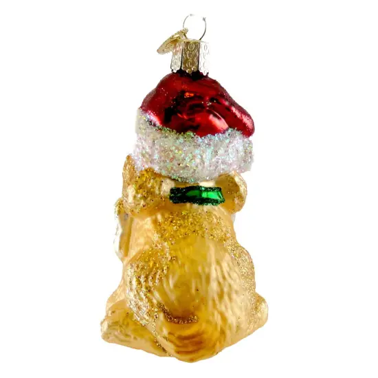 Old World Christmas 3.75 In Jolly Pup Tree Ornament , Ornament Dog Bone Personalize Beige {2}