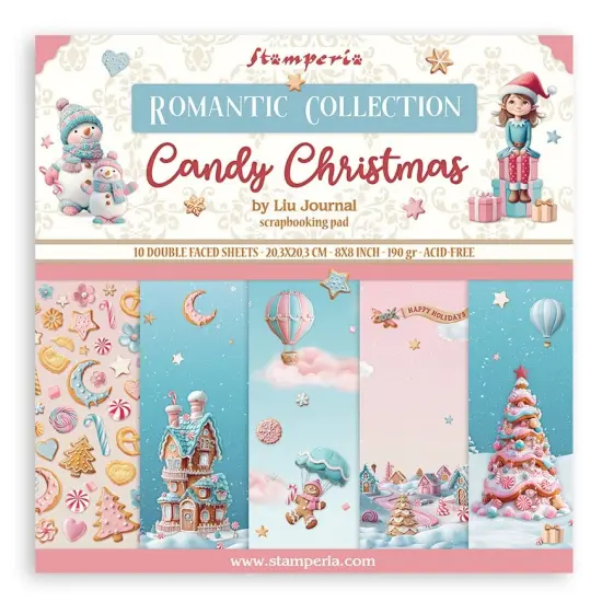 Stamperia Scrapbooking Pad 8"X8" 10/Pkg-Candy Christmas {1}