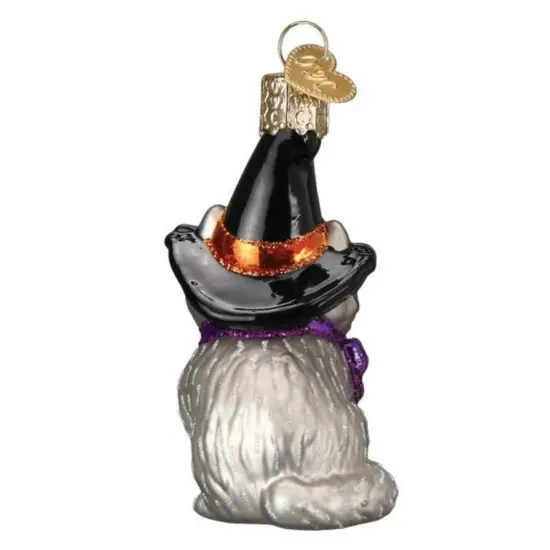 Old World Christmas 3.25 In Witch Kitten Halloween Tree Ornament , Halloween Black Hat Gray {2}