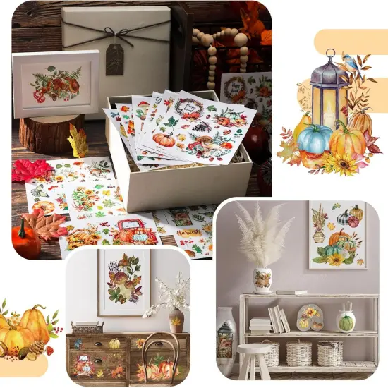 12 Sheets Fall Thanksgiving Rub on Transfers for Crafts {5}