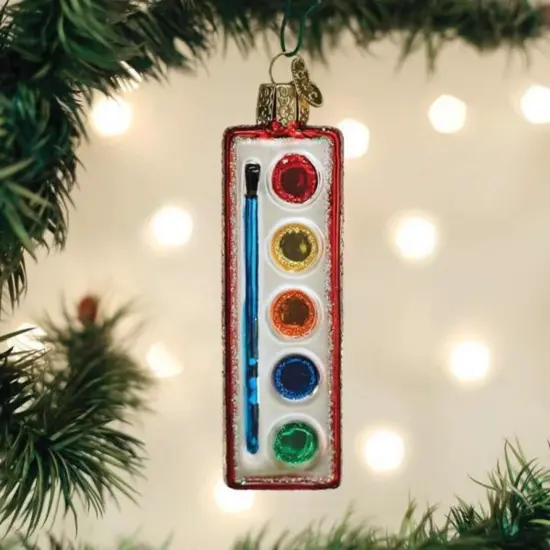 Old World Christmas 4.0 Inch Watercolor Palette Tree Ornament , Artist Paint Brush Multicolored {3}
