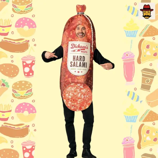 Adults Smoked Hard Salami Costume Funny Food Tunic for Halloween Parties {2}