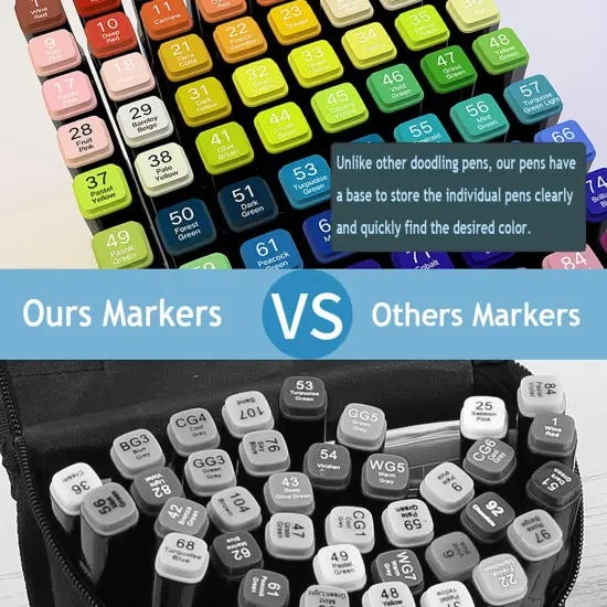 168 Colors Alcohol Markers Artist Drawing {2}