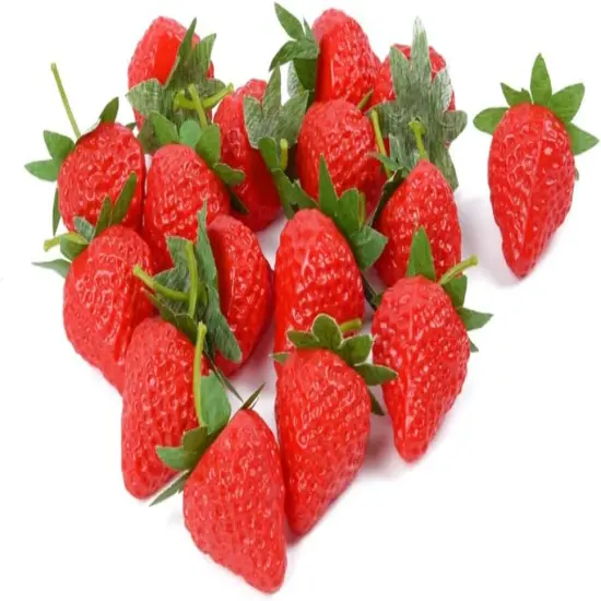 20 Pieces Artificial Strawberries Fake Strawberries Lifelike Red {1}