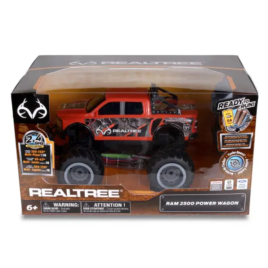 RealTree: RTR RC - RAM 2500 Power Wagon - Red - 2.4 Ghz High Performance for Donuts & Wheelies, Turbo Boost, Ready-To-Run Radio Controlled Vehicle {3}