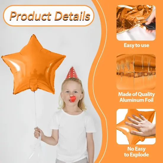 10PCS Halloween Foil Stars Shape Balloon - 18 Inch (Purple Black Orange) {3}
