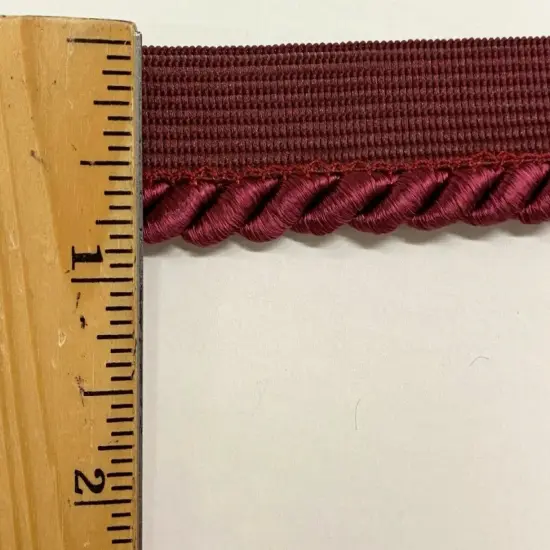 Large Twist Cord with Lip Piping Trimming - 6 Yards - Many Colors Available! Wine {2}