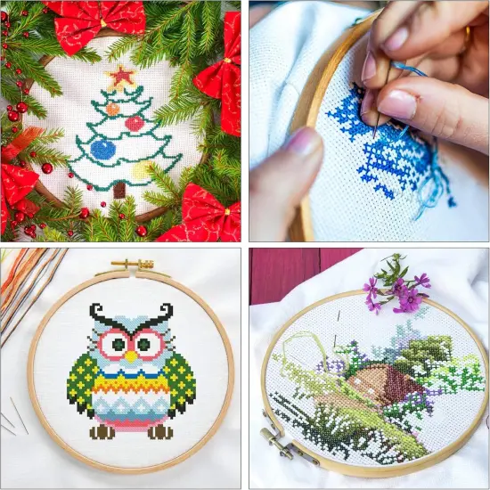 304 Pack Embroidery Kit, Cross Stitch Tools Set 200 Colors Threads (Multicolor) {5}