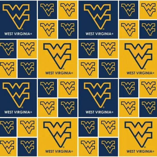 Licensed NCAA West Virginia Block WV-020 Cotton Fabric by the Yard {1}