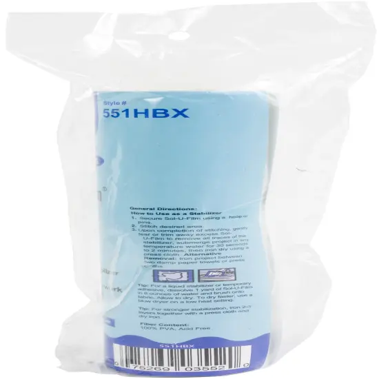 Pellon Sol-U-Film Wash Away Embroidery Stabilizer-Clear 8"X9yd {4}