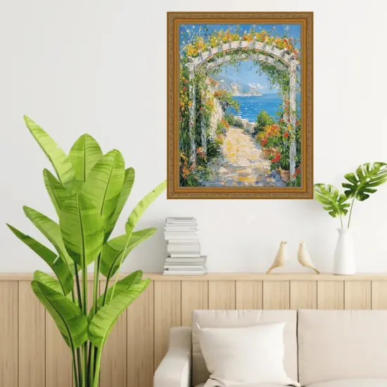 Slim Vintage Antique Gold Beaded Picture Frame 27x41 frame {5}