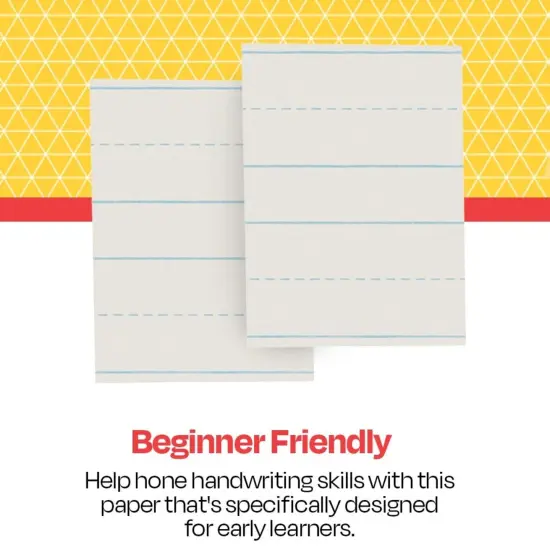 School Smart Picture Story Paper, 3/4 Inch Rule, 3/8 Inch Skip, 18 x 12 Inches, 500 Sheets {7}