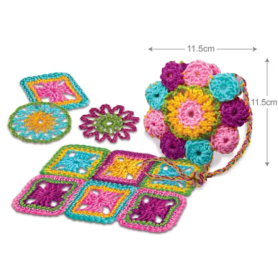 4M: Easy-To-Do Crochet - DIY Knitting Craft Kit, Learn 3 Yarn Work Projects, Create Coasters-Mini Bag-Placemat, All-In-1 Set, Beginners & Kids Ages 8+ {7}