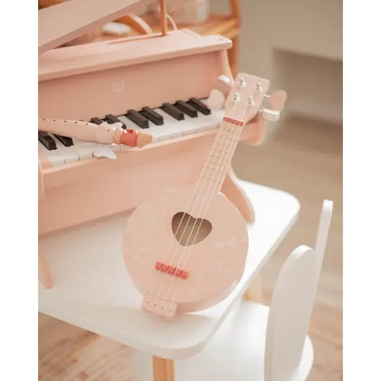 Label Label: Wooden Banjo - Pink - Musical Instrument Toy, 4 High-Quality Strings, Tuning Pegs, Classic Sound, Heart & Nature Design, Kids Ages 3+ {3}