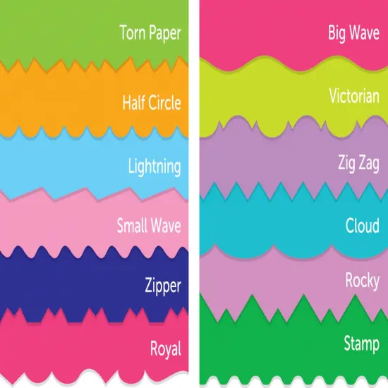 School Smart Paper Edger Scissor Set with Stand, Assorted Designs, Pack of 12 {3}