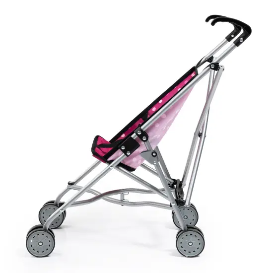 Bayer: Buggy Umbrella Stroller - Hot Pink & White Polka Dots - Accessory for Dolls Up to 18", Foldable Design, Seat Belt, Kids Toy Age 3+ {3}