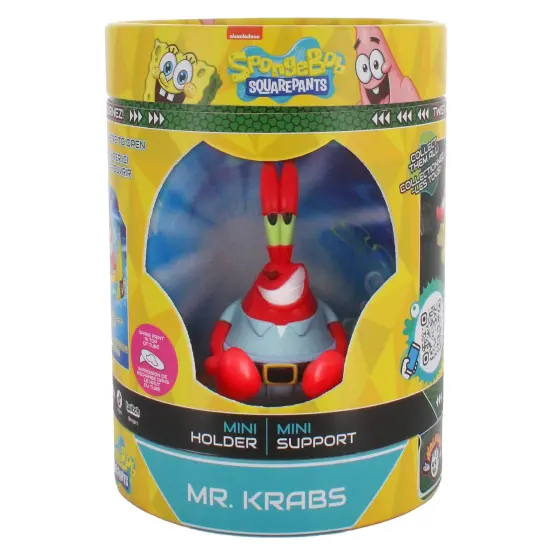Exquisite Gaming: Cable Guys Holdems: Spongebob: Mr. Krabs - Earbud & Phone Holder,4.5" Mini Collectible With a Twist, TV Series Licensed Figure {4}