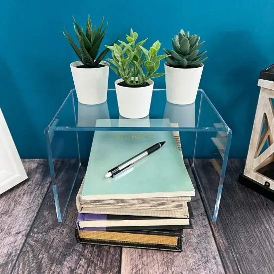 Plymor Clear Acrylic Rectangular Display Riser, 6" H x 9" W x 6" D (1/4" thick) {4}