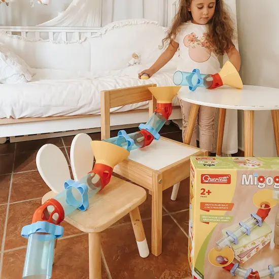 Quercetti: Migoga Pipe - 30pc Colorful Ball Marble Run Toy, Track & Path Building, Tube Connecting, Free Play Construction Playset, Toddlers & Kids 2+ {6}