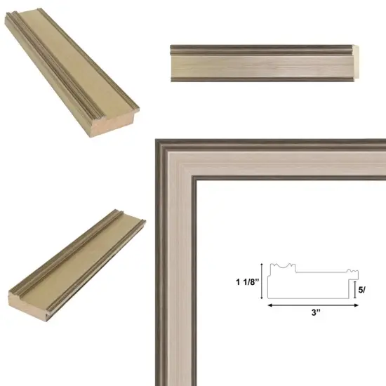 Wide Silver Leaf Flat Panel Picture Frame 11x16 frame {2}