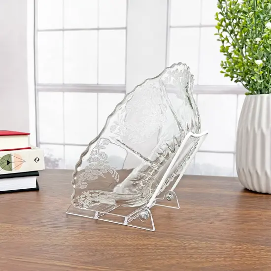 Gibson Holders 3PL Adjustable White Wire and Clear Acrylic Display Easel, 3.875" W x 5.375" D x 5.25" H {6}