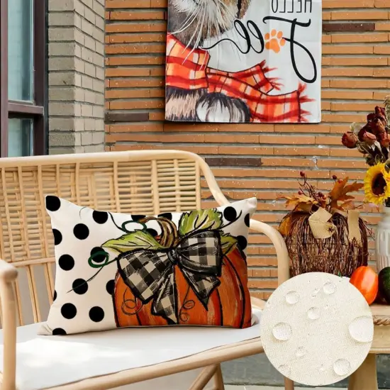 Polka Dot Pumpkin Thanksgiving Autumn Pillow Case Decorations {4}