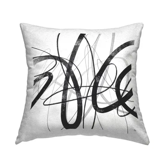 Stupell Industries White & Black Abstract Lines Outdoor Pillow, 18 x 7 x 18 {1}