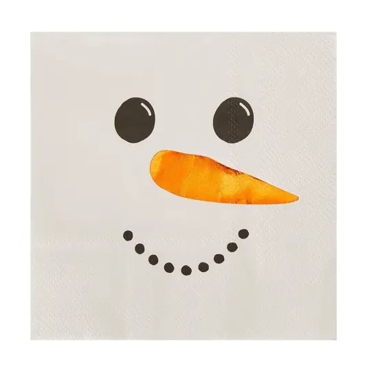 Snowman Holiday Napkins, Christmas Party Decorations (White, 5 x 5 In, 50 Pack) {1}