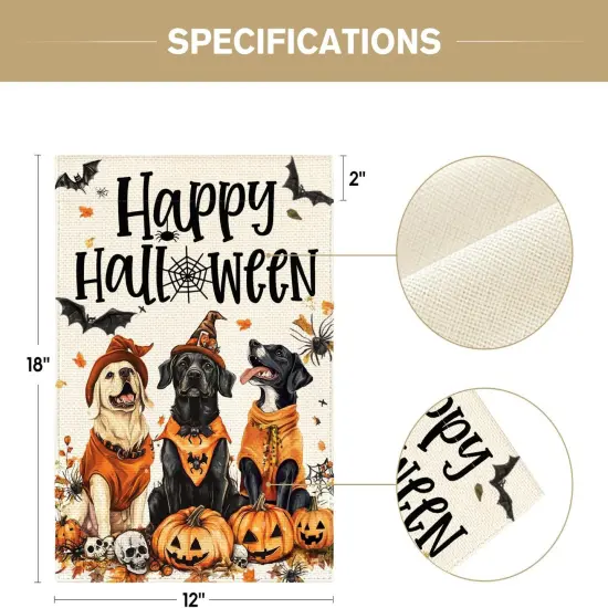 Happy Halloween Dogs Garden Yard Flag 12x18 Inch(Boo Dogs) {1}