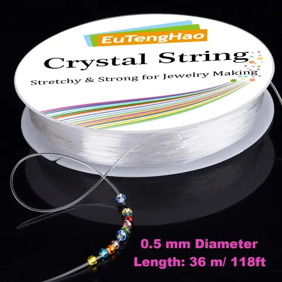 EuTengHao 14400pcs Glass Seed Beads Small Craft Beads for DIY Bracelet Necklaces Crafting Jewelry Making Supplies with Two 0.5mm Clear Bracelet String (600Pcs Per Color, 24 Colors) {2}