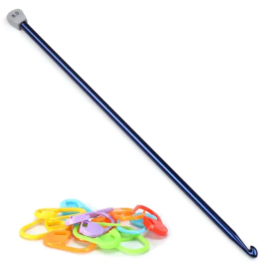 Crochet Hook Tunisian 8.0 mm (Size L), Aeelike Extra Long Afghan Hook Aluminum Colorful for Beginners and Crochet Hooks Lovers {1}