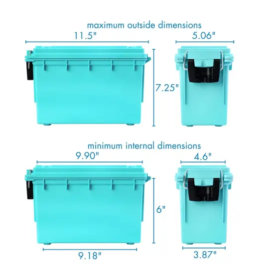 Stackable Craft Storage Box with Handle, Locking Art Supply Box, Plastic Storage Containers with Lids, Craft Organizer Box, Teal {1}
