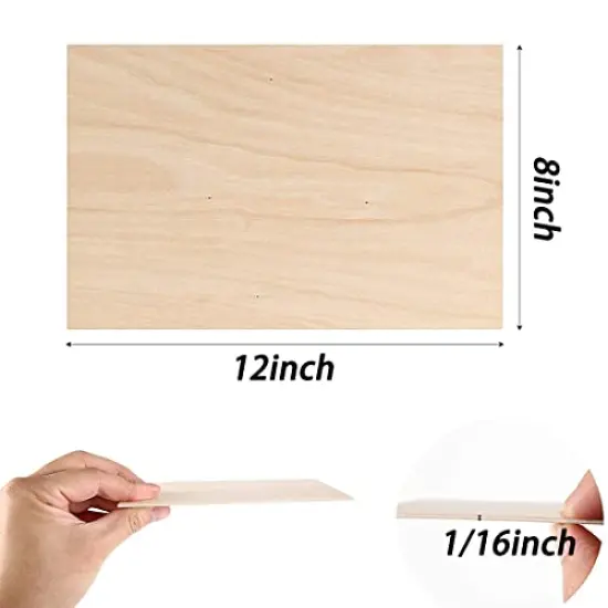 8 Pieces Basswood Sheets for Crafts, Craft Wood Board for House Aircraft Ship Boat Arts and Crafts, School Projects, Wooden DIY Ornaments (12 x 8 x 1/16inch) {1}