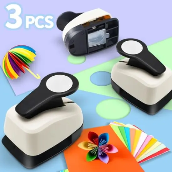 3 Pieces Punch Circle Hole Punches for Crafts Circle Punch Set {1}
