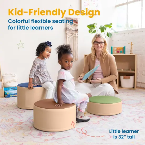 SoftZone Colorful Stump Stool Set, 3-Piece Earthtone {4}