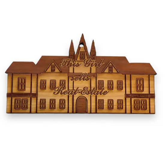 This Girl Sells Real Estate HOUSE - Cedar Ornament {4}