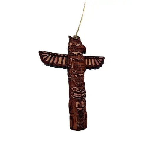 Native American Totem Pole - Cedar Ornament {1}