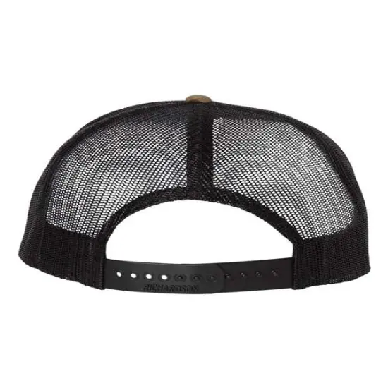 Richardson® Wool Blend Flat Bill Trucker Cap Green Camo/ Black {2}